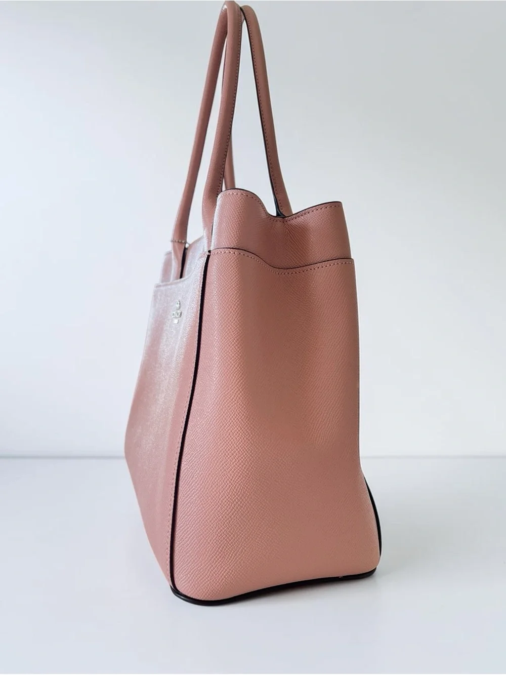 Coach Casey Blush Pink Cross Grain Structured Leather Tote F31474